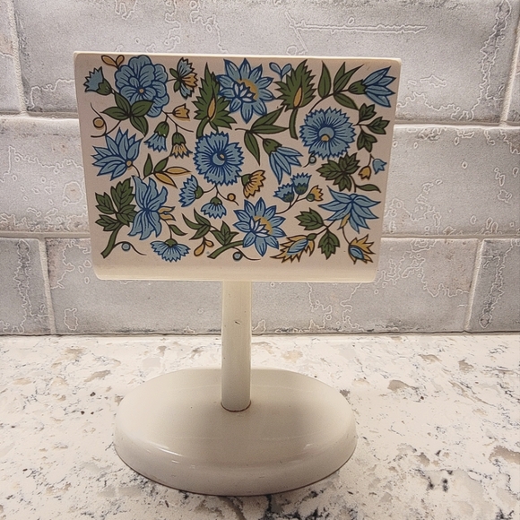 Rare Vintage Mid-Century‎ Floral Napkin Holder Letter Holder - Picture 1 of 9